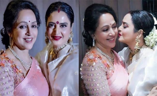 Hema Malini को देखकर चहक उठीं थीं Rekha, एवरग्रीन अदाकारा पैर छूकर ऐसे लिया उनका आशीर्वाद, Video Viral