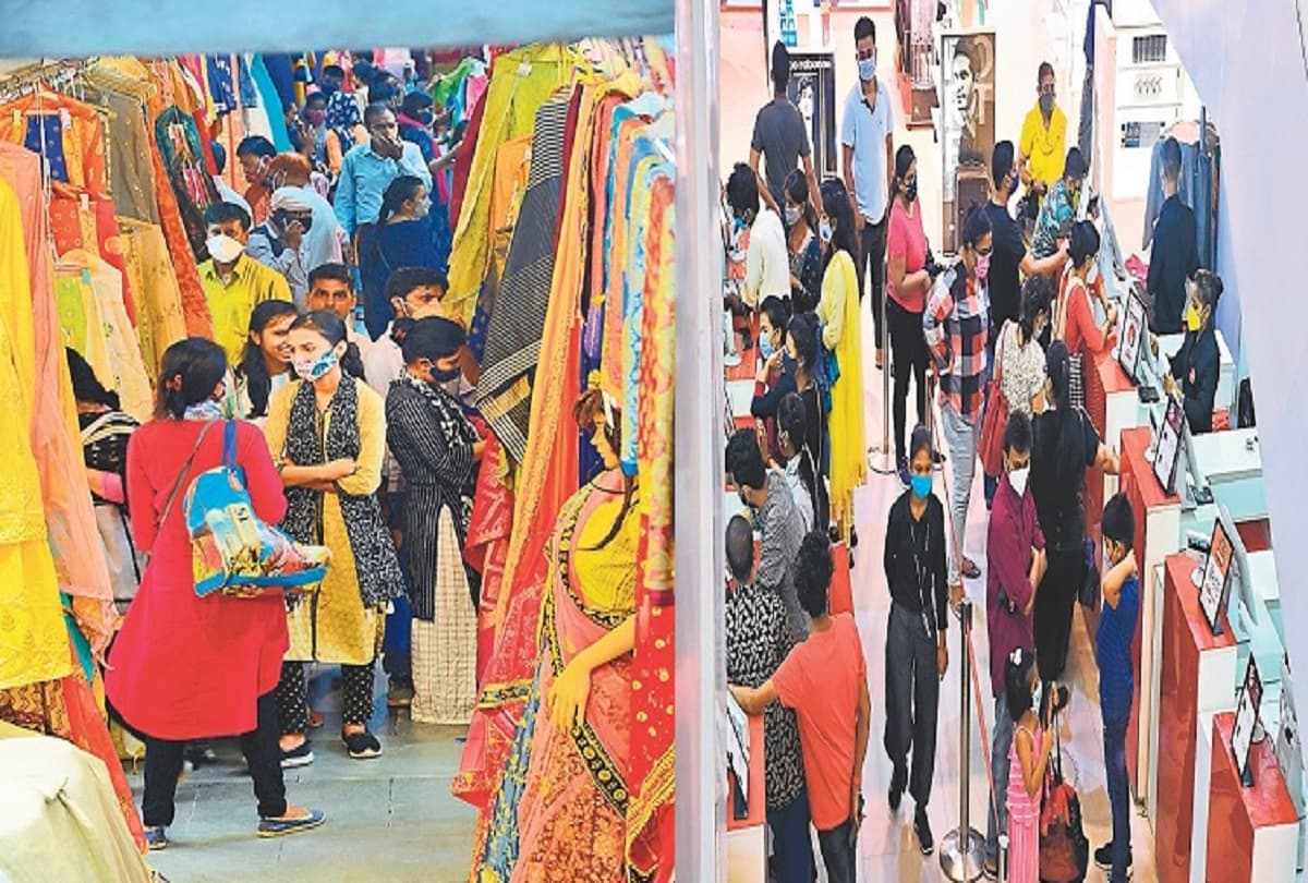 रांची: करवा चौथ को लेकर शृंगार और कपड़े की दुकानों पर उमड़ रही भीड़, ब्यूटी पार्लर में एडवांस बुकिंग जारी