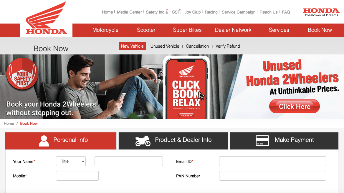 Honda मोटरसाइकिल ने कॉन्टैक्टलेस सर्विस देने के लिए शुरू किया ऑनलाइन बुकिंग प्लैटफॉर्म