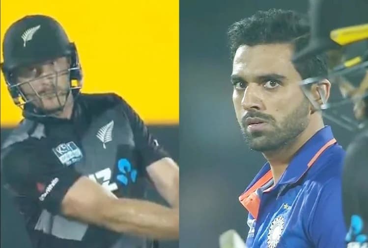 IND vs NZ: गुप्टिल ने दिखाई दीपक चाहर को आंख तो टीम इंडिया के खिलाड़ी ने इस तरह लिया बदला, वीडियो वायरल