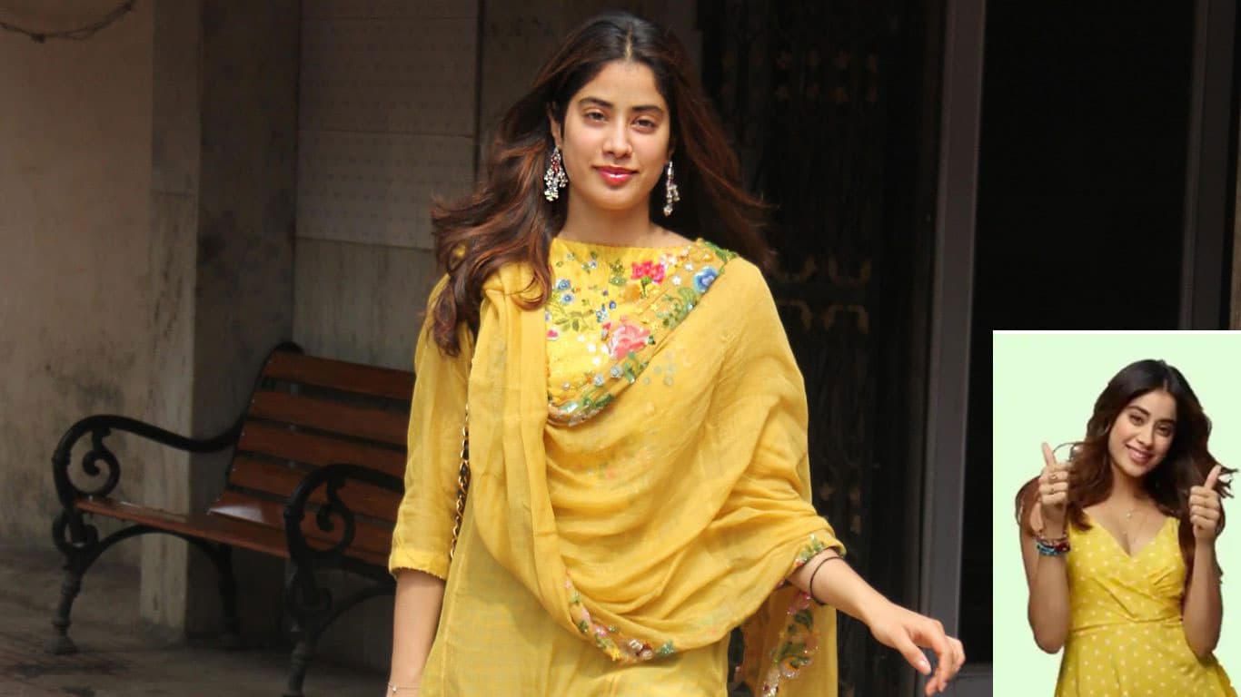 श्रीदेवी की बेटी ने पहना सिर्फ 800 रुपये का ड्रेस, जाह्नवी का येलो पोल्का डॉट ड्रेस खूब हो रहा वायरल