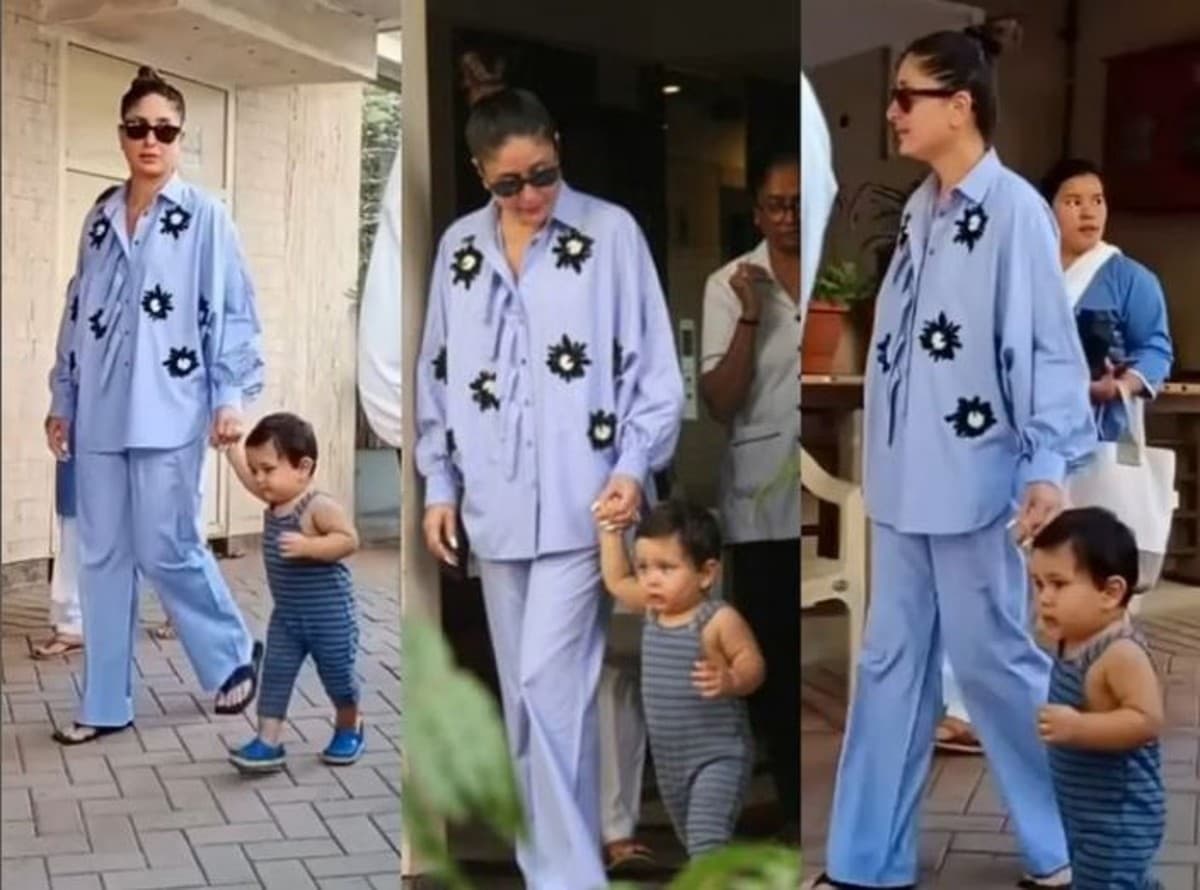 लड़खड़ाते कदमों के साथ मम्मी करीना कपूर की उंगली थामें नजर आए Jeh Ali Khan, दिखा स्वैग, VIDEO VIRAL