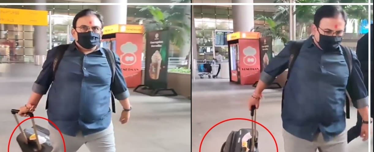 TMKOC: जेठालाल को एयरपोर्ट पर इस हालत में देख फैंस को आई हंसी, पूछा - सूटकेस में दयाबेन को रखा है