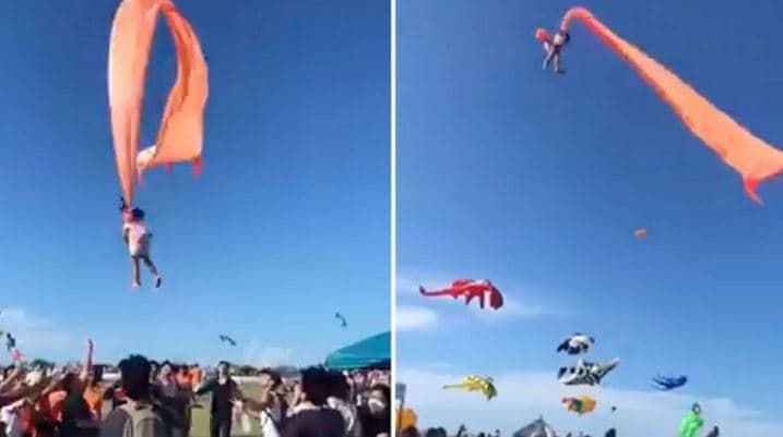 पतंग के सहारे हवा में उड़ी बच्ची को देखकर उड़ जाएंगे आपके होश, देखिए वायरल VIDEO