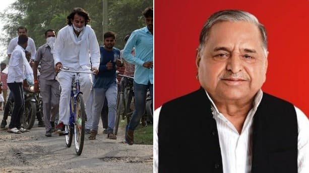 बिहार के मंत्री Tej Pratap Yadav के सपने में दिखे UP के नेताजी मुलायम सिंह यादव, साइकिल से पहुंचे सचिवालय