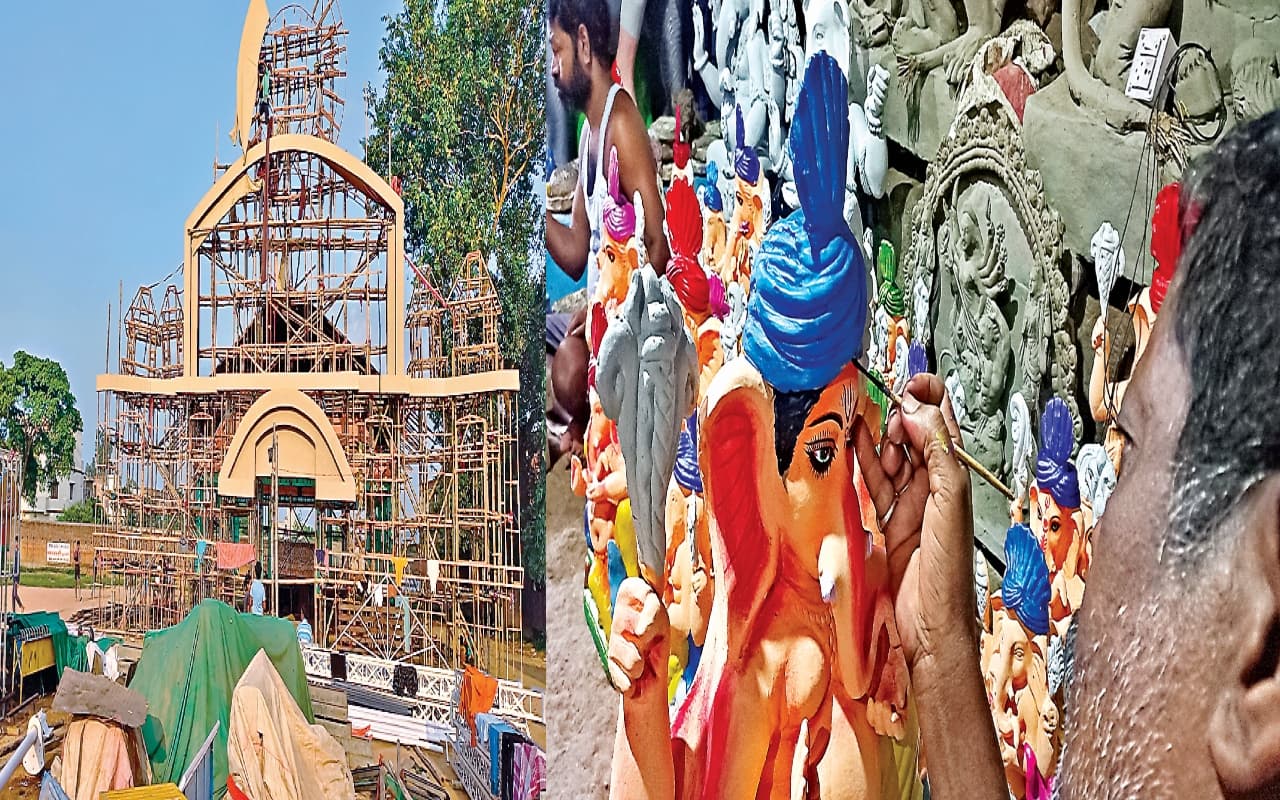 Ganesh Chaturthi 2023: रांची में गणेशोत्सव की तैयारी शुरू, कांच और मिट्टी की मूर्तियों से सजा बाजार