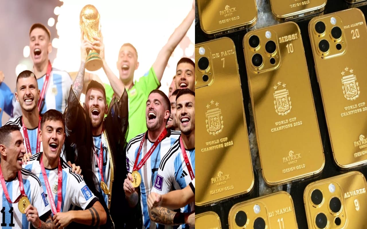 Lionel Messi ने अपनी चैंपियन टीम को गिफ्ट की गोल्ड प्लेटेड Iphone, करोड़ों में है कीमत, देखें PHOTOS