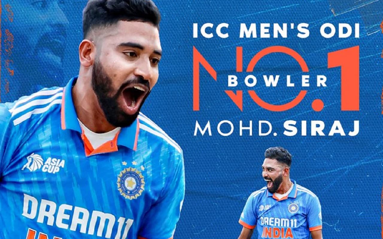 मोहम्मद सिराज ने तूफानी गति से ICC ODI  Rankings में टाॅप पर बनाई जगह, जोश हेजलवुड को दी पटखनी