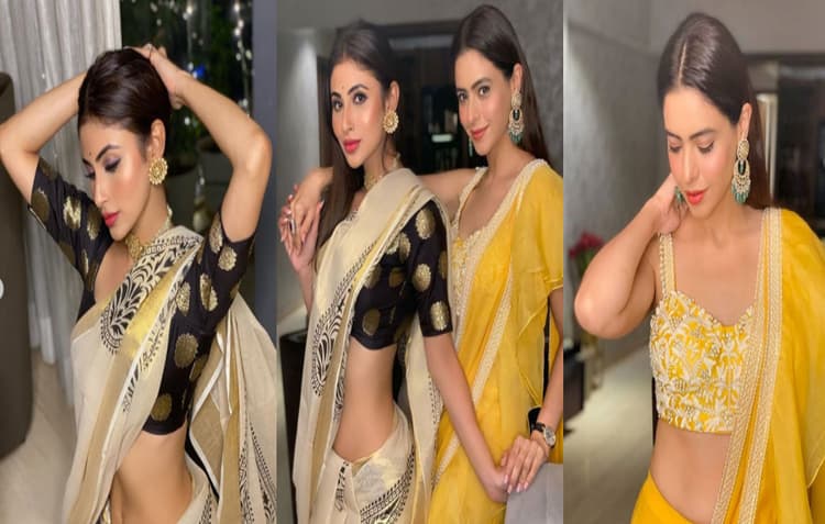 मौनी रॉय ने बेस्ट फ्रेंड आमना शरीफ के साथ मनाई दीवाली, व्हाइट गोल्डन कलर की साड़ी में हसीन लग रही हैं अभिनेत्री