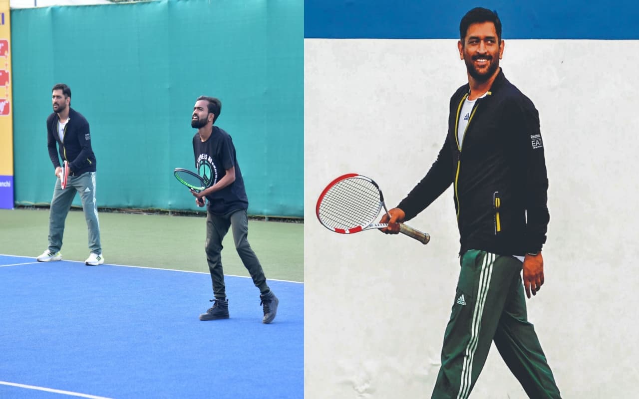 क्रिकेट के बाद टेनिस में हुनर दिखा रहे हैं MS Dhoni, जीत के साथ दूसरे राउंड में पहुंचे कैप्टन कूल