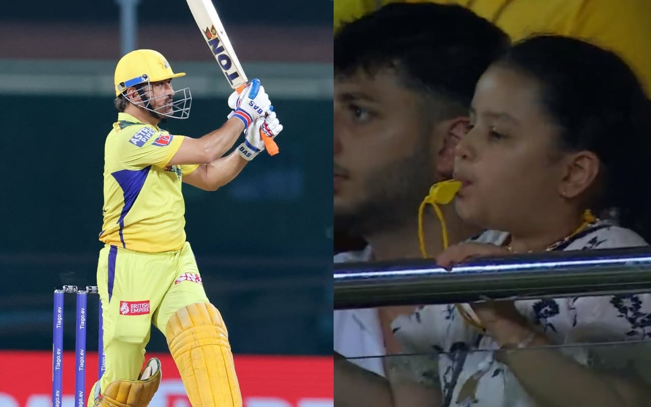 CSK vs DC: एमएस धोनी ने जड़ा छक्का तो खुशी से झूम उठी बेटी जीवा, पत्नी साक्षी ने ऐसे मनाया जश्न, देखें VIDEO
