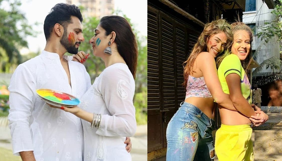 Bigg Boss कंटेस्टेंट Rahul Vaidya ने गर्लफ्रेंड Disha Parmar के साथ ऐसे खेली होली, वहीं Nia Sharma इस तरह से हुई रंगों में सराबोर