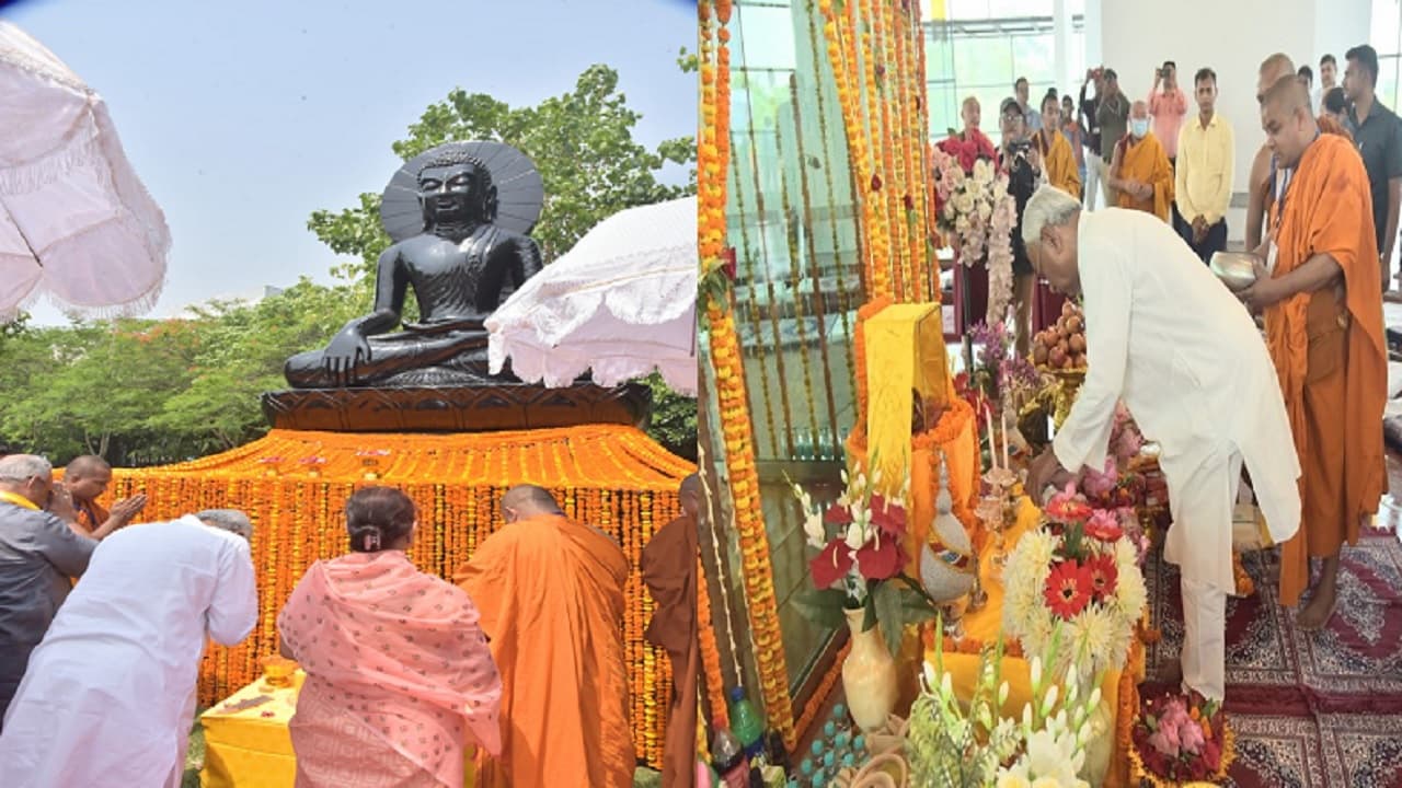 बुद्ध पूर्णिमा के अवसर पर सीएम नीतीश कुमार ने की पूजा, बुद्ध स्मृति पार्क में बोधि वृक्ष को दिया पानी