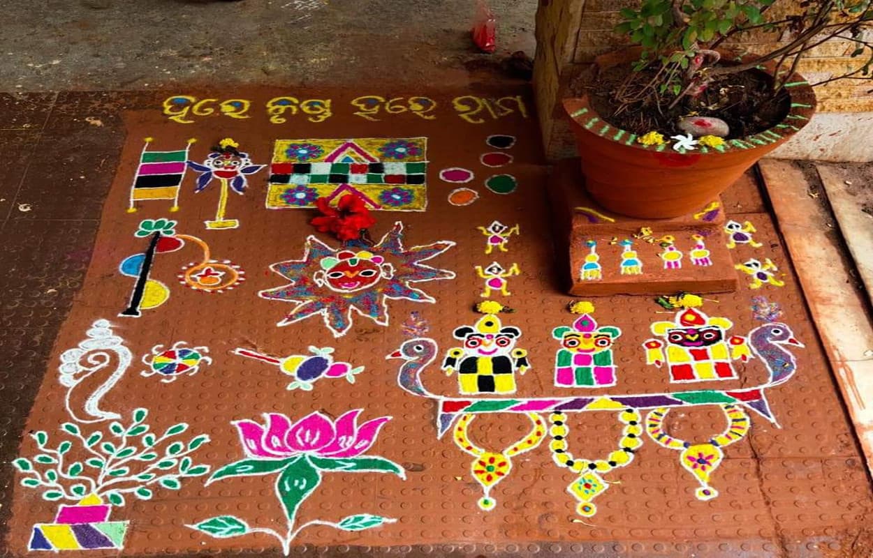 5 दिवसीय विष्णु पंचक व्रत शुरू, घरों में रंगोली बना कर हो रही राय-दामोदर की पूजा