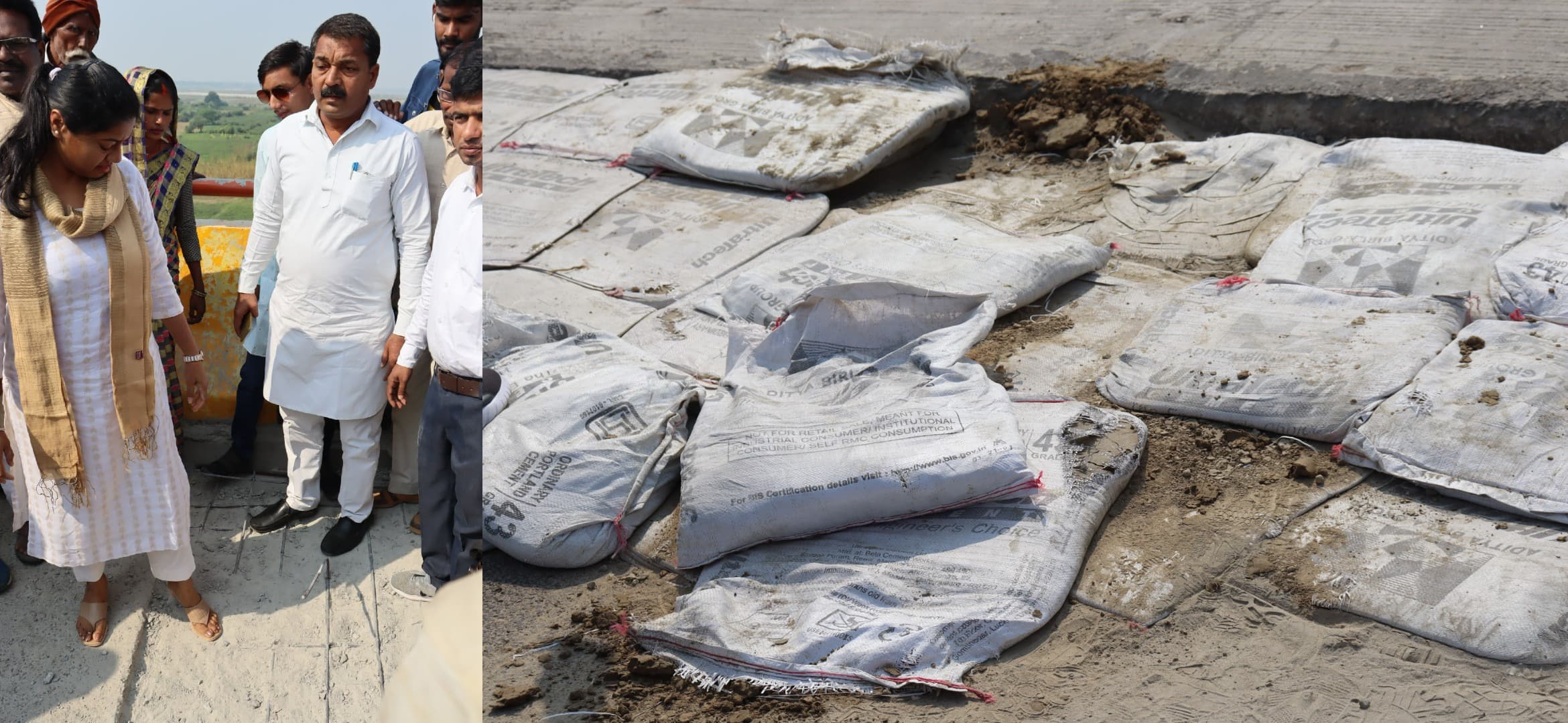 नौ महीने पहले शुरू हुआ पुल धंसा, सिराथू विधायक  डॉ. पल्लवी पटेल ने उठाये सवाल