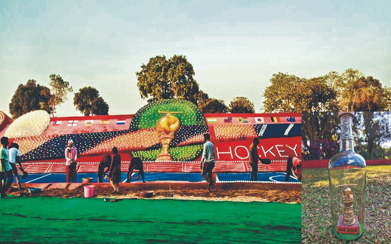 2023 Men's FIH Hockey World Cup: 5000 बॉल और पांच टन रेत से बनायी 105 फीट की हॉकी स्टिक