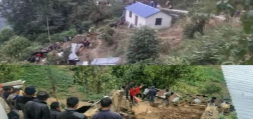 भूस्खलन से एक ही परिवार के तीन की मौत