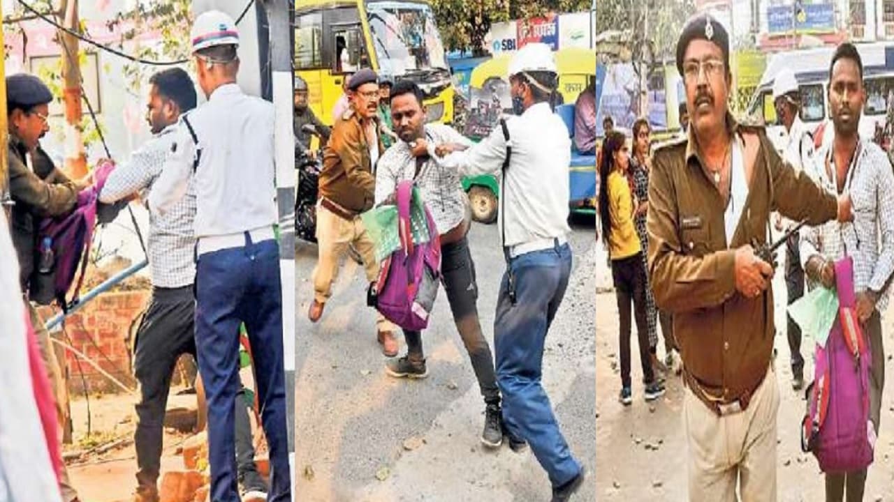 पटना में रॉन्ग साइड से आ रहे साला-बहनोई पुलिस से उलझे, हाथापाई में ASI की वर्दी फटी, दोनों बाइक सवार गिरफ्तार