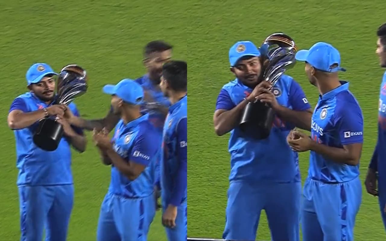 Watch: हार्दिक पांड्या ने इस खिलाड़ी को थमाई विनिंग ट्रॉफी, सीरीज में नहीं मिला एक भी मैच खेलने का मौका