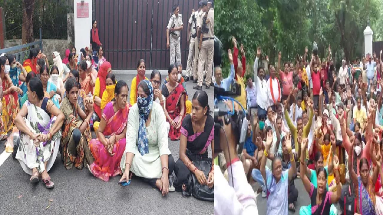 डिप्टी सीएम आवास का राजीव नगर के लोगों ने किया घेराव, अपना घर बचाने की लड़ रहे हैं लड़ाई
