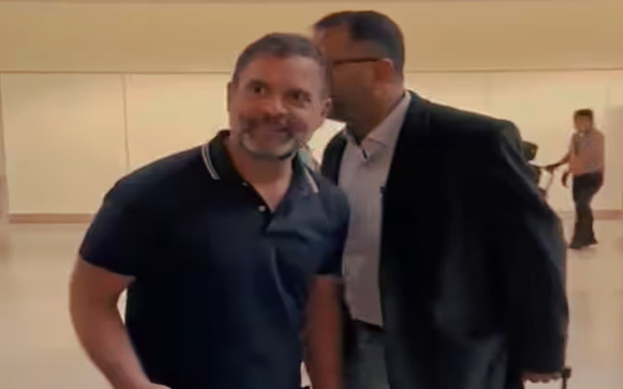 सैन फ्रांसिस्को पहुंचे राहुल गांधी, सैम पित्रोदा और इंडियन ओवरसीज कांग्रेस के सदस्यों ने किया स्वागत