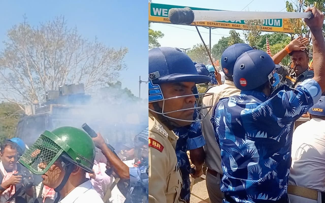 Jharkhand: रांची में भाजपा कार्यकर्ताओं पर लाठीचार्ज, आंसू गैस के गोले भी छोड़े गए