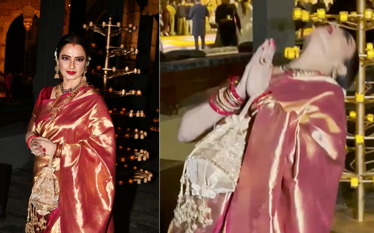 Rekha कैमरे को दे रही थीं पोज, अचानक एक्ट्रेस का बिगड़ा बैलेंस और फिर…, वायरल हो ये VIDEO