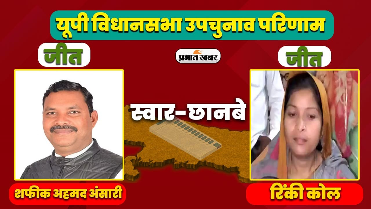 UP Bypoll Results: स्वार-छानबे विधानसभा सीट पर अपना दल का कब्ज, रिंकी कोल और शफीक अहमद अंसारी हुए विजयी