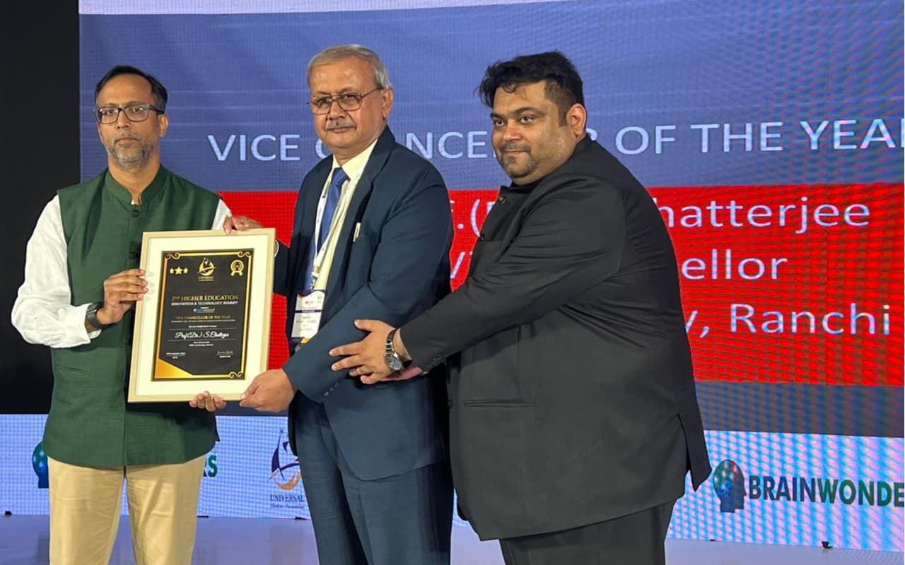 आरकेडीएफ विश्वविद्यालय, रांची के कुलपति को वाइस चांसलर ऑफ द ईयर का सम्मान मिला
