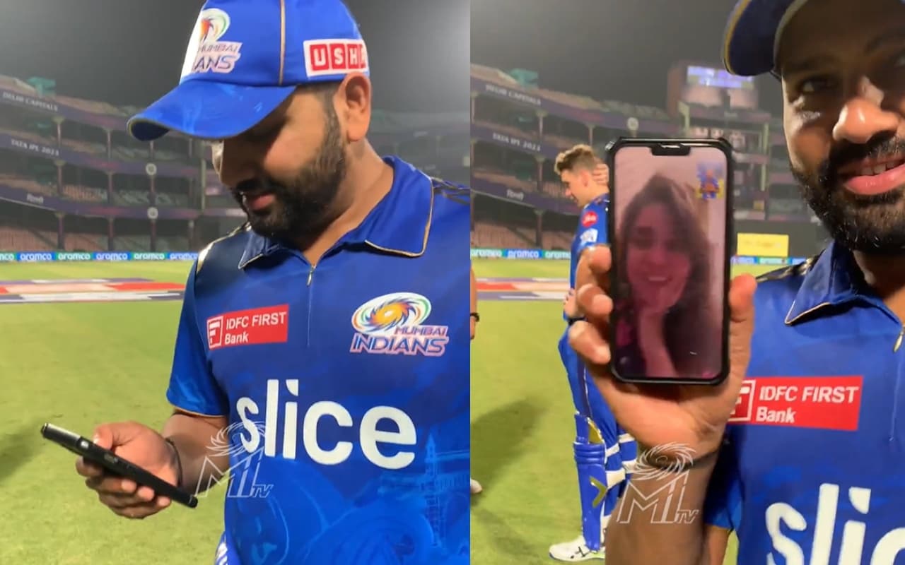 IPL 2023: दिल्ली पर रोमांचक जीत के बाद रोहित शर्मा ने पत्नी रितिका से की वीडियो कॉल पर बात, देखें वीडियो