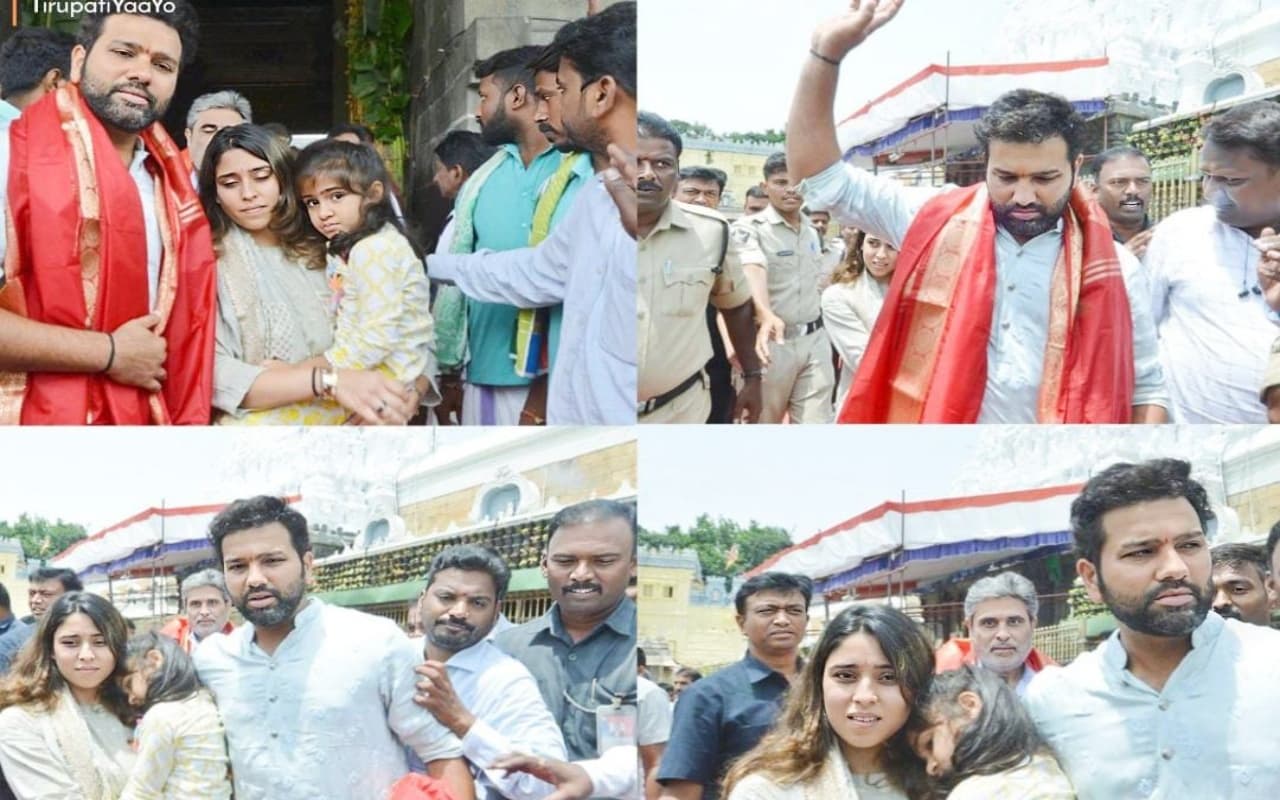 Asia Cup से पहले तिरुपति बालाजी मंदिर पहुंचे रोहित शर्मा, फैंस की उमड़ी भीड़, देखें वीडियो