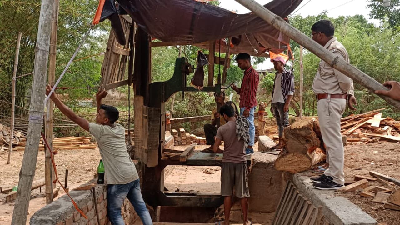 गिरिडीह के सरिया में छापेमारी कर ध्वस्त किया गया अवैध आरा मिल, लाखों से सामान जब्त