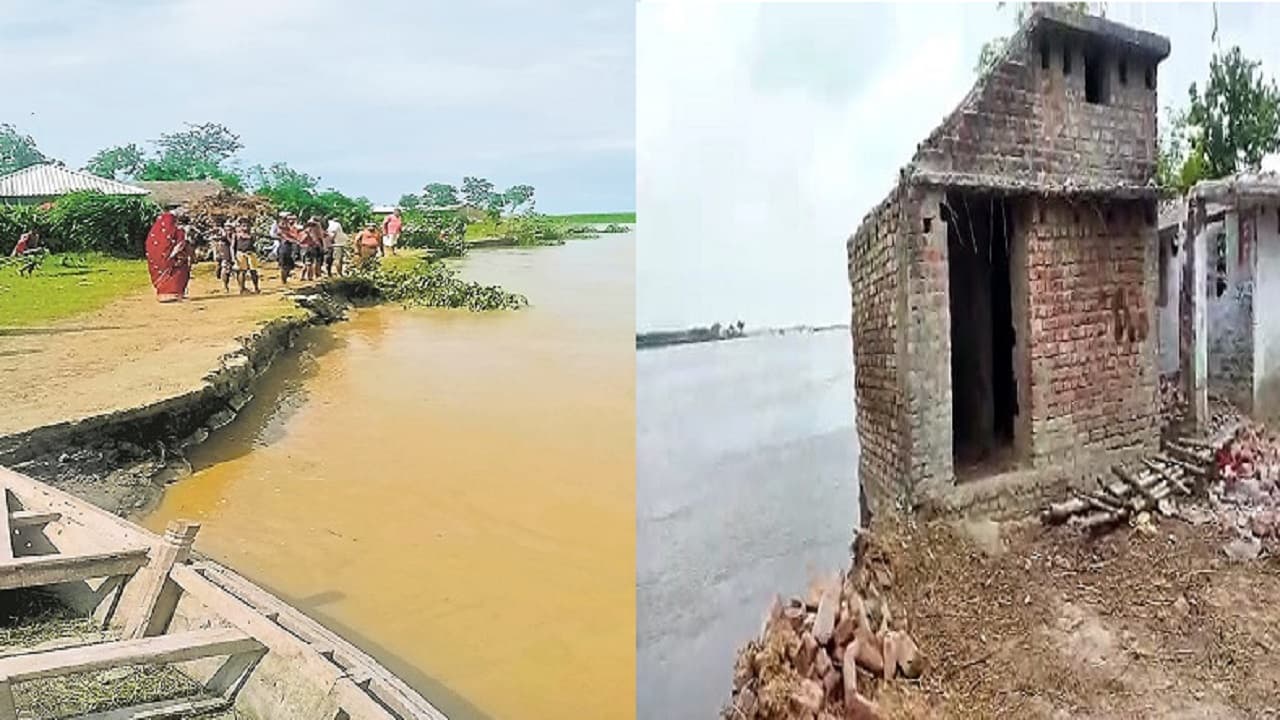 Bihar Flood 2022: भागलपुर में स्कूल का हिस्सा कोसी में विलीन, सहरसा में 2 विद्यालयों के अस्तित्व पर खतरा
