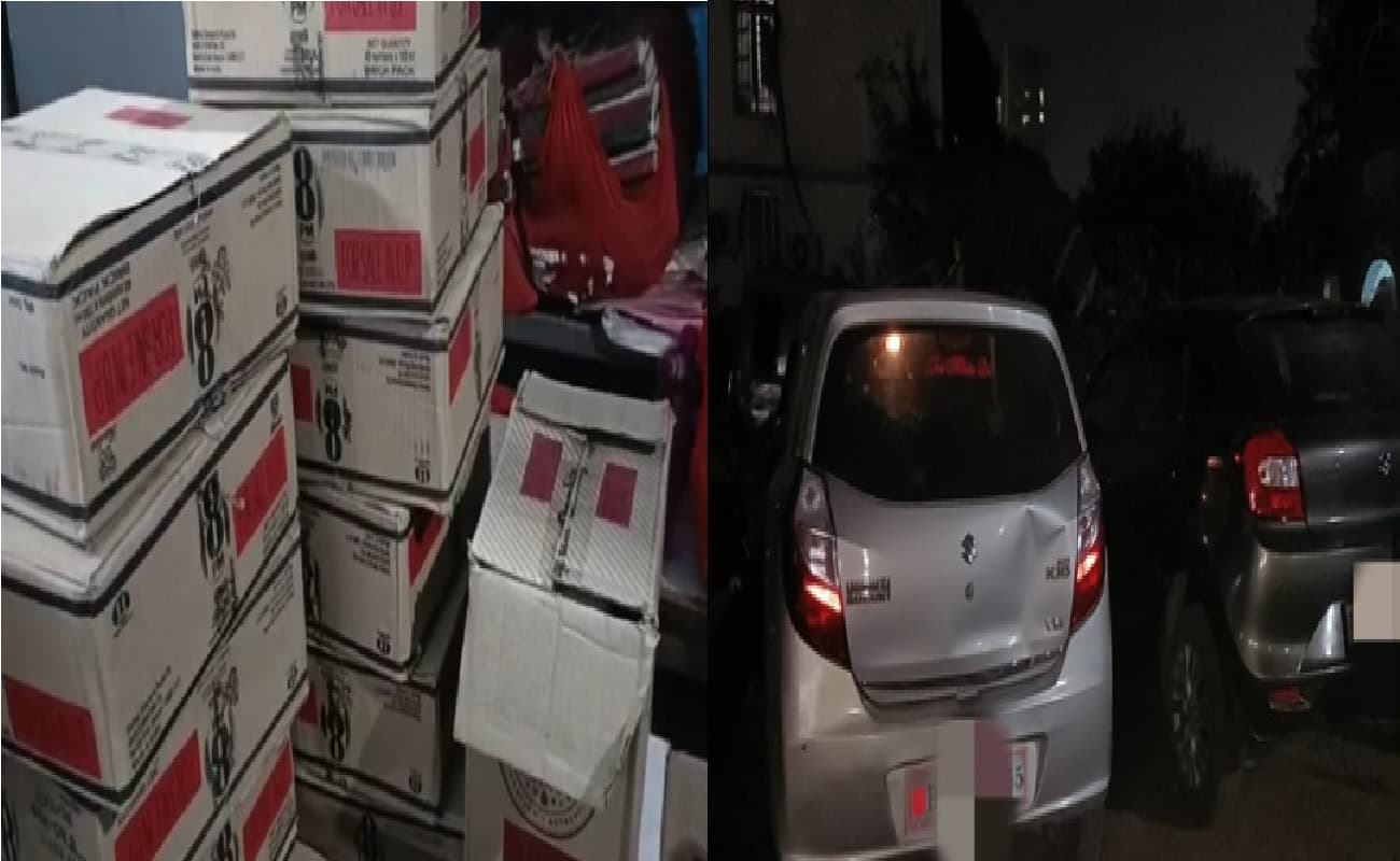 पटना पुलिस ने बोरिंग रोड के अपार्टमेंट में मारा छापा, दस लाख से अधिक की शराब बरामद, तीन गिरफ्तार