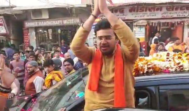 तेजस्वी सूर्या ने विपक्ष पर साधा निशाना, कहा- UP में सिर्फ योगी और मोदी की लहर, बीजेपी की जीत होनी तय