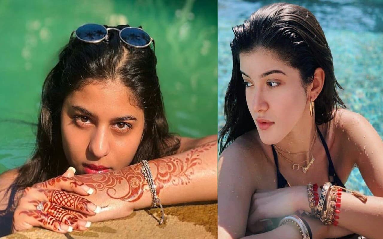 Suhana Khan: स्विमसूट पहने पूल में चिल करती दिखी सुहाना खान, शनाया कपूर भी दिखी बेहद हॉट