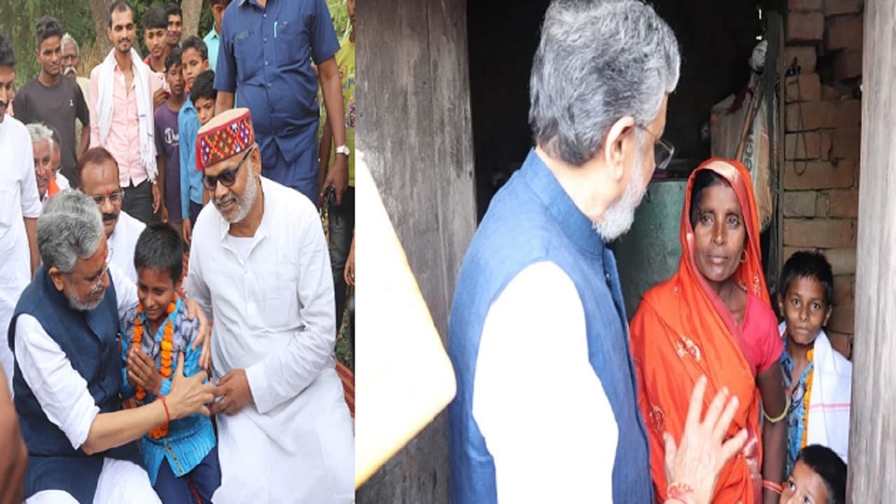 सोनू से मिलने नालंदा पहुंचे सुशील मोदी, नवोदय विद्यालय में एडमिशन व हर महीने आर्थिक सहयोग का किया वादा