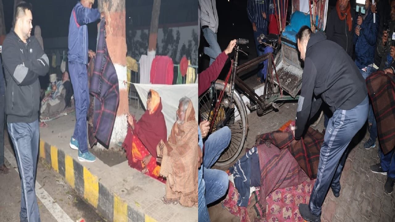 VIDEO:'ऐ बाबा, यहां क्यों सोते हैं..' तेजस्वी यादव पटना की सड़कों पर रात में निकले, गरीबों को कंबल से ढका