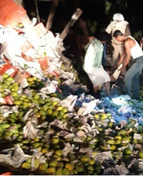मध्य प्रदेश में ट्रक पलटने से यूपी के पांच मजदूरों की मौत, हैदराबाद से चोरी छिपे आम लदे ट्रक से लौट रहे थे घर