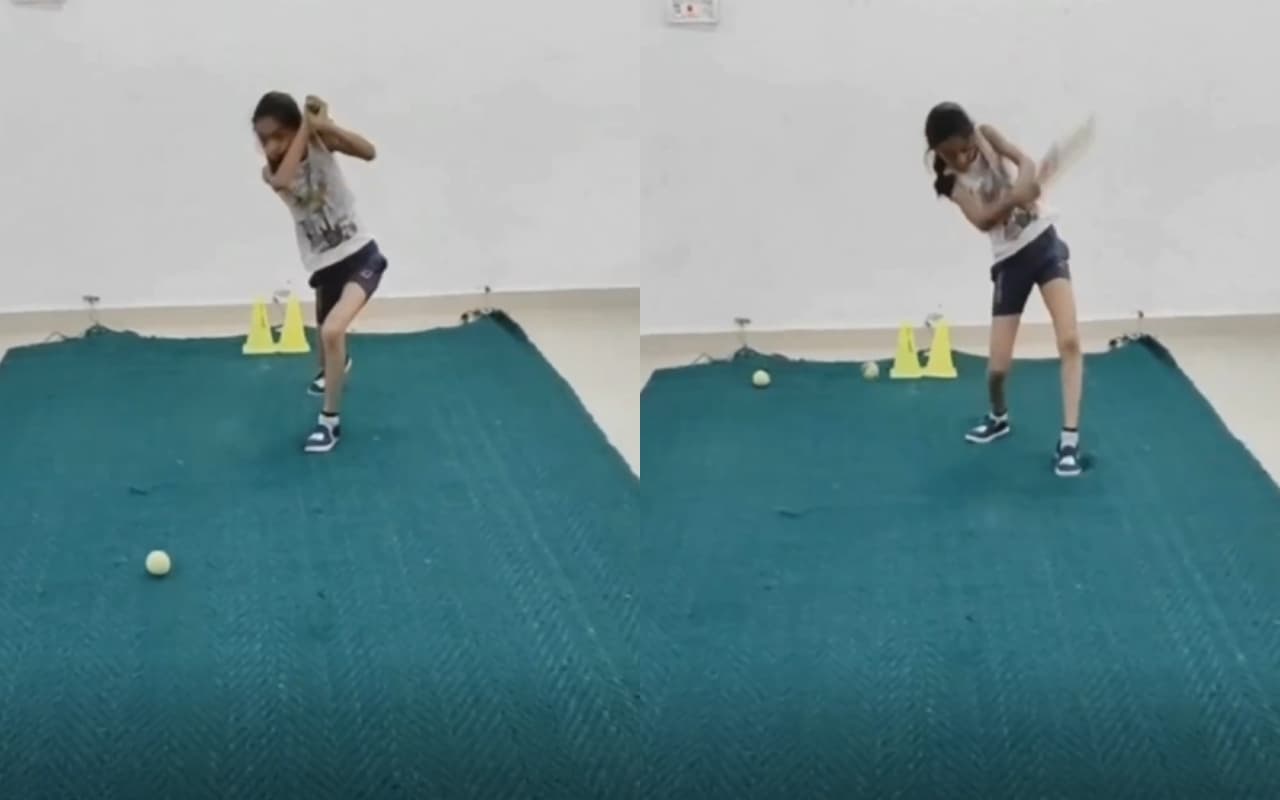 Virat Kohli का कवर ड्राइव हो या MS Dhoni का हेलिकॉप्टर शॉट, सब खेलने में माहिर है यह बच्ची, देखें Viral Video