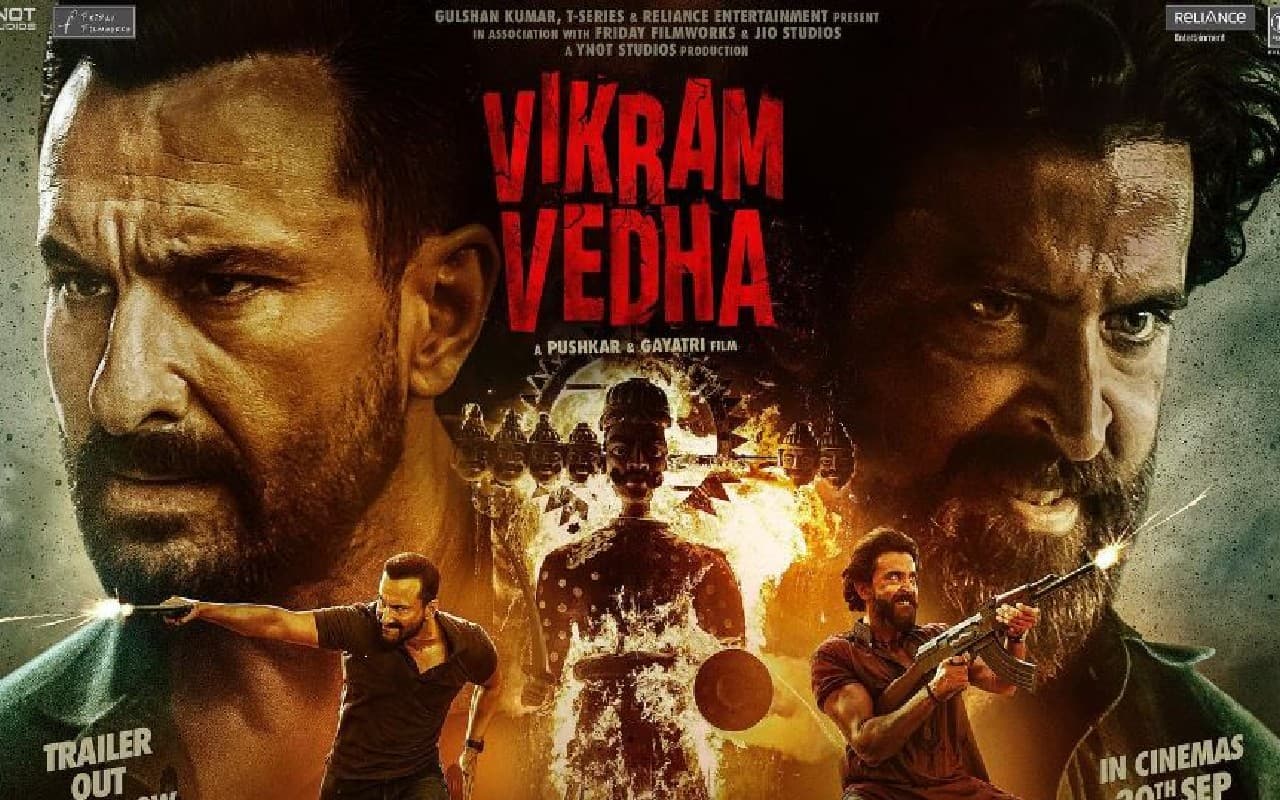 Vikram Vedha Trailer: ऋतिक रोशन और सैफ अली खान का दमदार एक्शन, खतरनाक गैंगस्टर की भूमिका में दिखे एक्टर