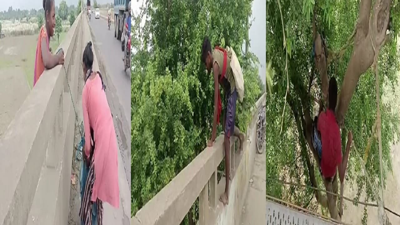 Bihar: भागलपुर में विक्रमशिला सेतु से 40 फीट नीचे उतरने रस्सी और पेड़ का सहारा, मौत को आमंत्रण देते किसान