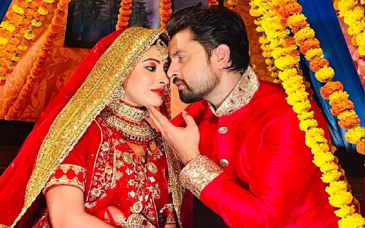 दुल्हन बनीं एक्ट्रेस संग रोमांटिक हुए भोजपुरी स्टार विक्रांत सिंह राजपूत, बोले- ये बंधन है प्यार का...
