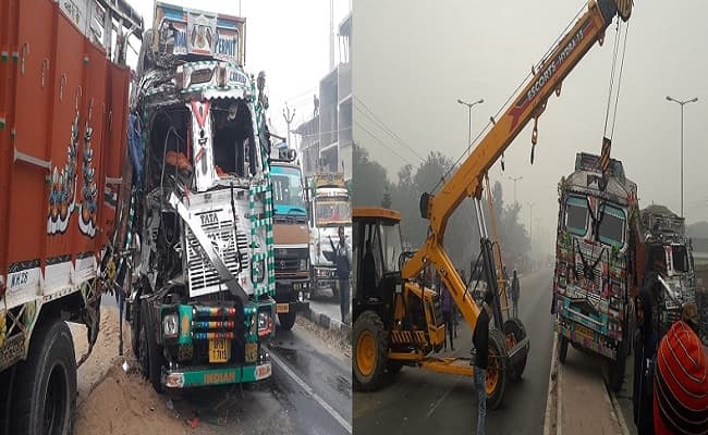 बिहार की सड़कों पर कोहरे का कहर, हाईवे पर छह गाड़ियों में हुई टक्कर, सरसों तेल लूटने दौड़े स्थानीय