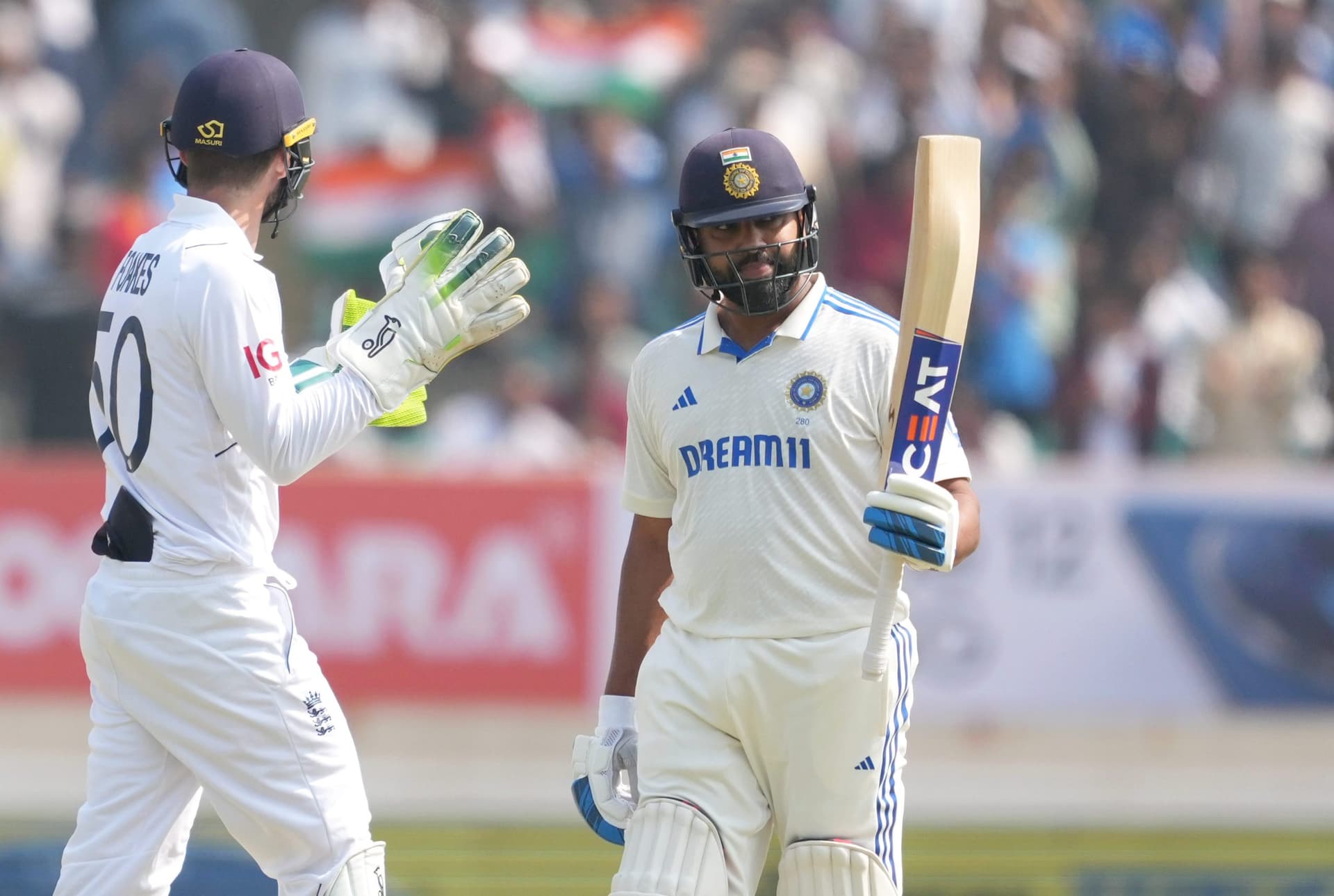 IND vs ENG 3rd Test: भारत ने पहली पारी में बनाए 445 रन, रोहित शर्मा और रवींद्र जडेजा ने जड़ा शतक