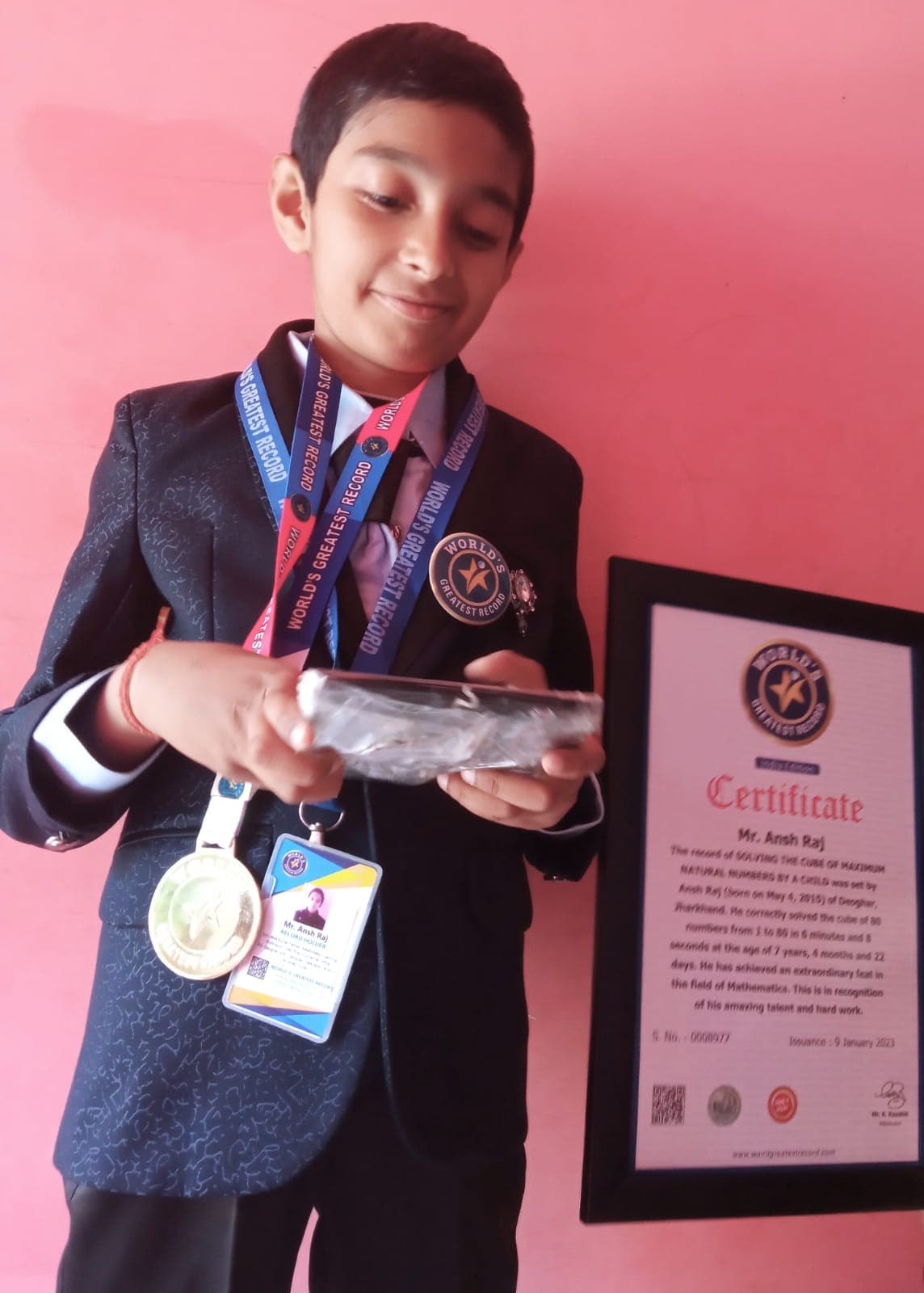 देवघर के कैलकुलेटर ब्वॉय अंश ने बनाये दो नये विश्व रिकॉर्ड