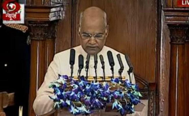 संसद के संयुक्त सत्र में बोले राष्ट्रपति- तीन तलाक विधेयक को जल्द ही कानून का रूप दिया जायेगा