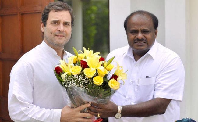 मंत्रिमंडल विस्तार के लिए कर्नाटक के मुख्यमंत्री कुमारस्वामी ने कांग्रेस अध्यक्ष राहुल गांधी से मांगी मंजूरी