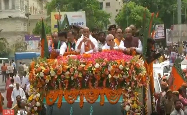 Loksabha Election 2019 : गृह मंत्री राजनाथ सिंह ने लखनऊ से दाखिल किया नामांकन