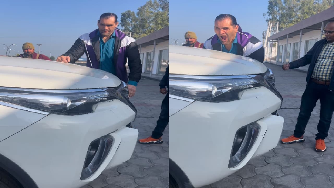 टोयोटा फॉर्च्यूनर को हिला भी नहीं पाए ‘द ग्रेट खली’! सोशल मीडिया पर वीडियो वायरल